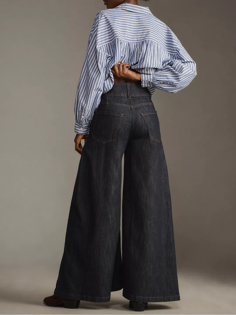 Anthropologie Pilcro Dramazzo Ultra Wide-Leg Jeans Blue Size 29 - Picture 4 of 16